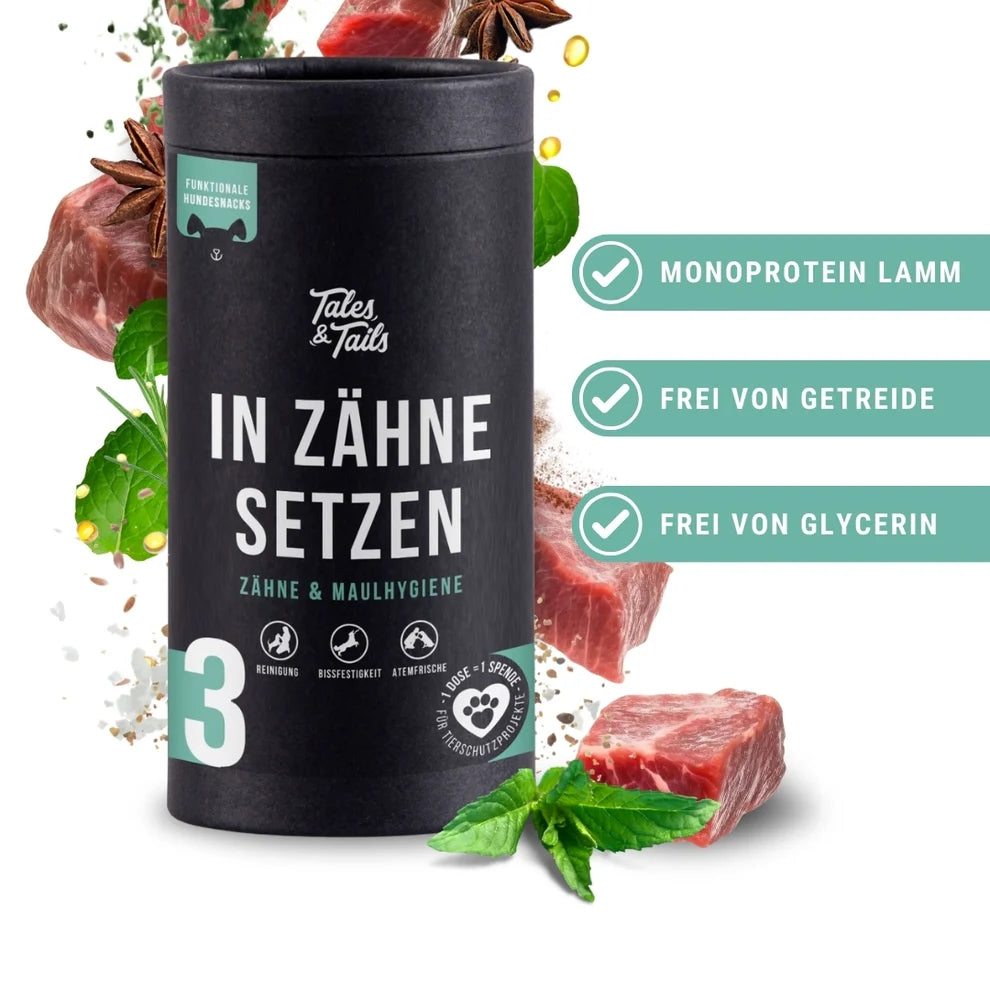 "In Zähne setzen" - Zahnpflege-Snack für Hunde
