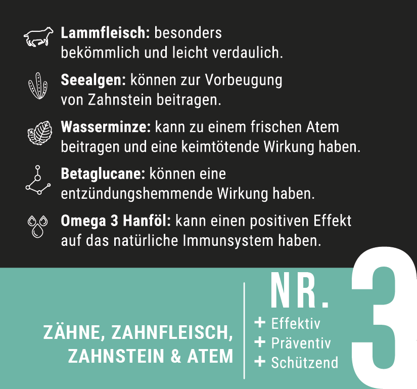 "In Zähne setzen" - Zahnpflege-Snack für Hunde