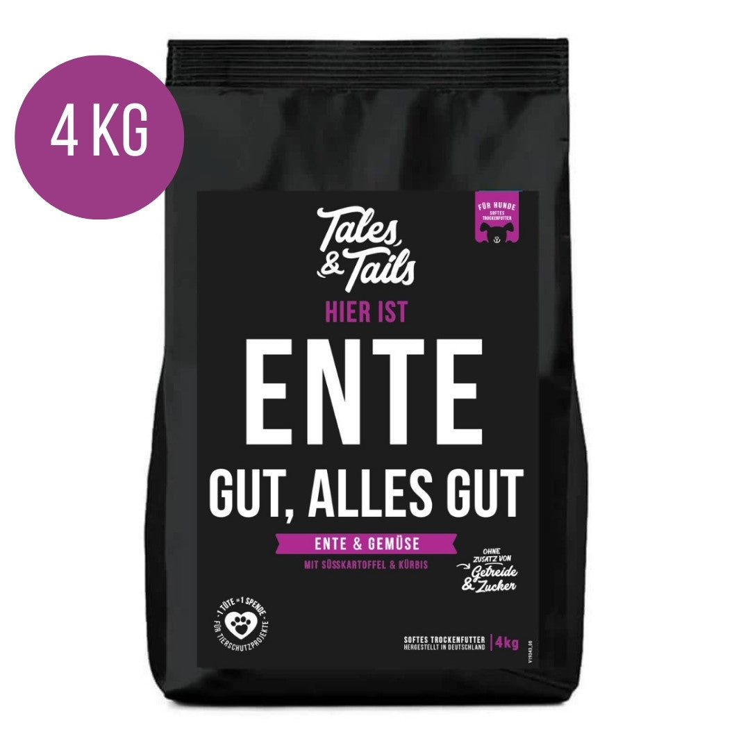 "Ente gut, alles gut" - softes Trockenfutter mit 70% Ente