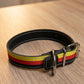 Leder Hundehalsband schwarz-rot-gold